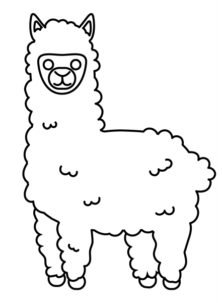 Llama Emoji coloring page image