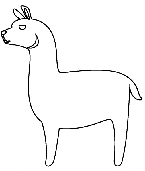 Llama Emoji coloring page image