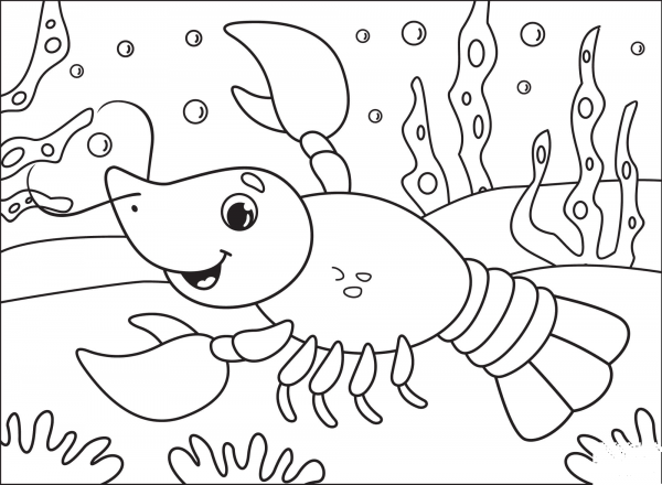 Lobster coloring page image