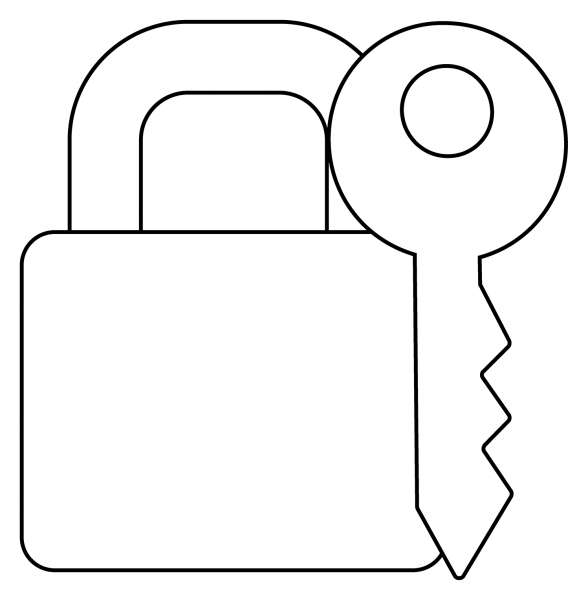 Locked with Key Emoji coloring page image