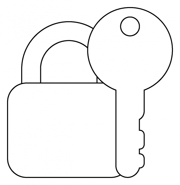 Locked with Key Emoji coloring page image