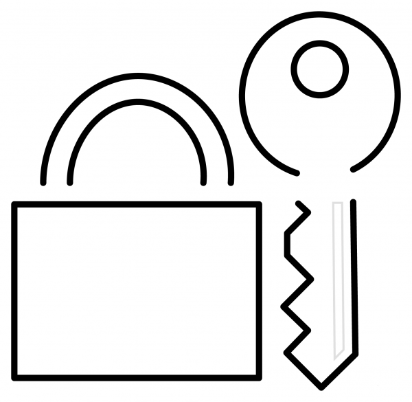 Locked with Key Emoji coloring page image