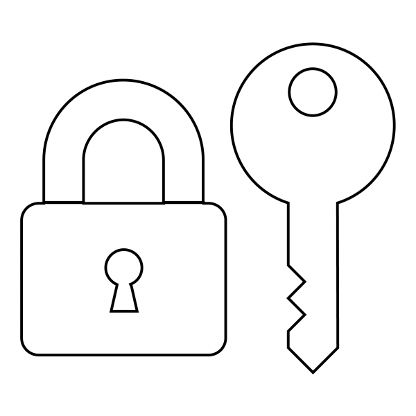 Locked with Key Emoji coloring page image