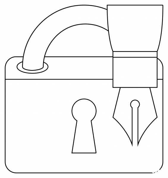 Locked with Pen coloring page image