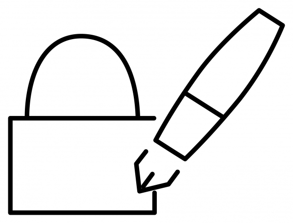 Locked with Pen Emoji coloring page image