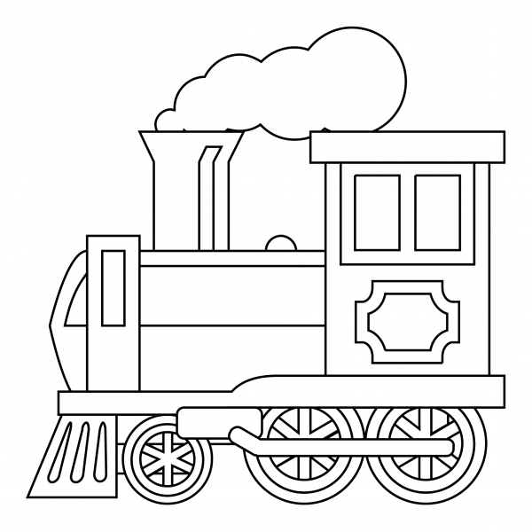 Locomotive coloring page image