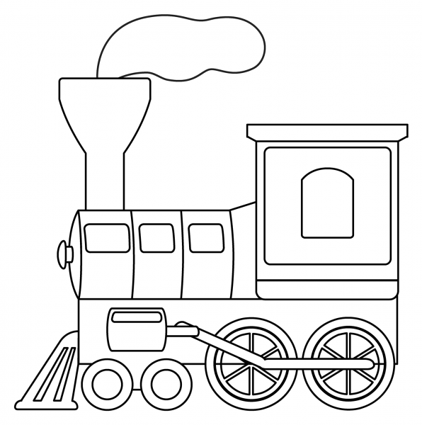 Locomotive Emoji coloring page image
