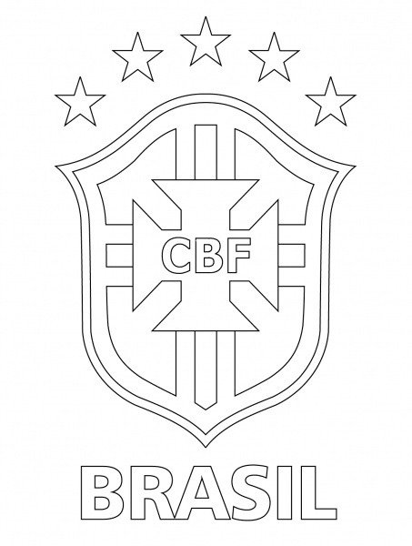 Logo of Brazilian Football Confederation coloring page image