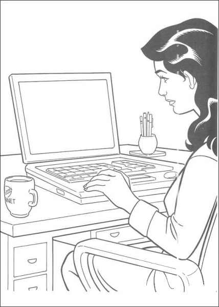 Lois Lane Is Working  coloring page image