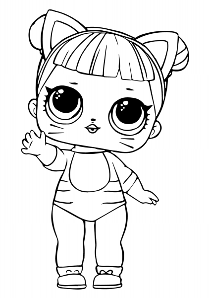 LOL Doll Baby Cat coloring page image