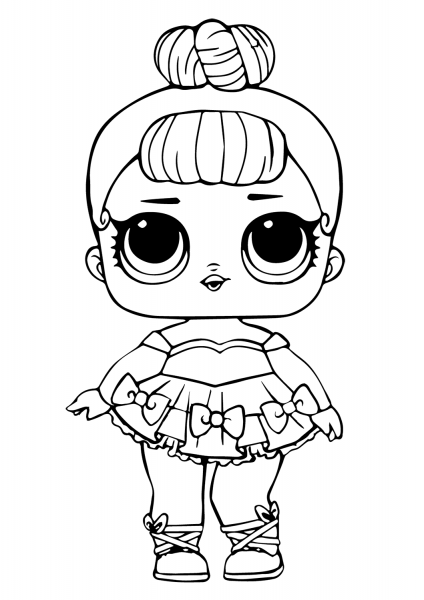 LOL Doll Miss Baby Glitter coloring page image