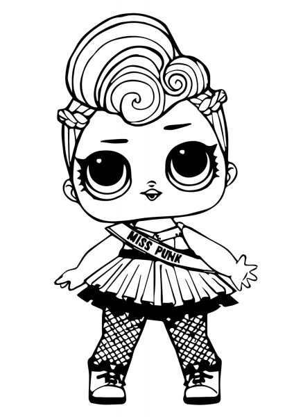 LOL Doll Miss Punk coloring page image