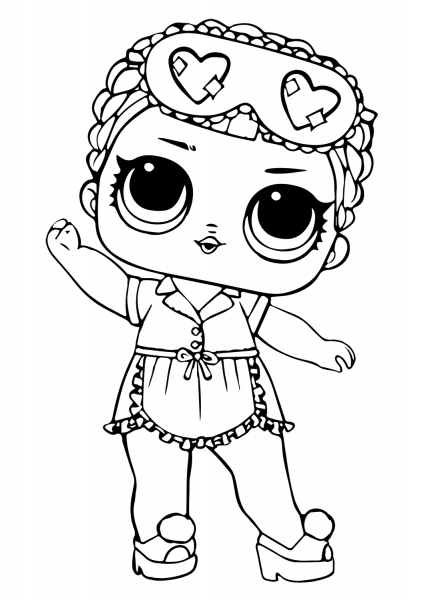 LOL Doll Sleeping B.B. coloring page image