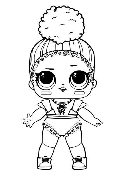LOL Doll Touchdown coloring page image