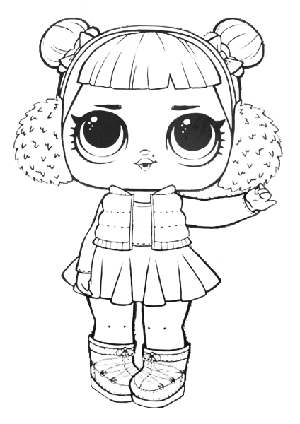 LOL Surprise Doll Snow Angel coloring page image