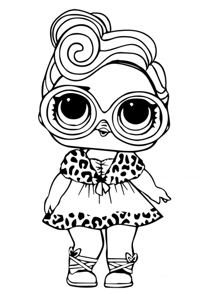 LOL Surprise Dollface coloring page image