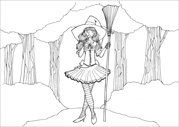 Lolita Witch coloring page image