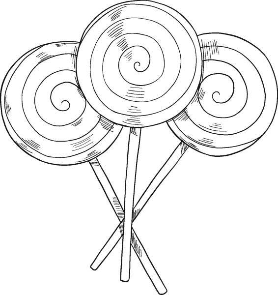 Lollipops coloring page image