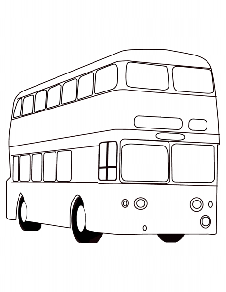 London Red Bus coloring page image