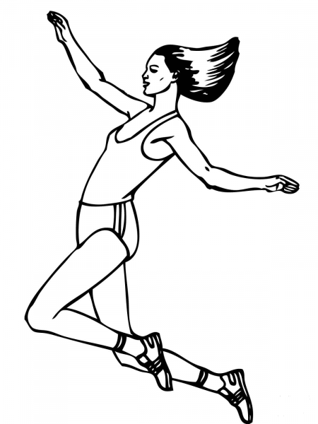 Long Jump Athletics coloring page image