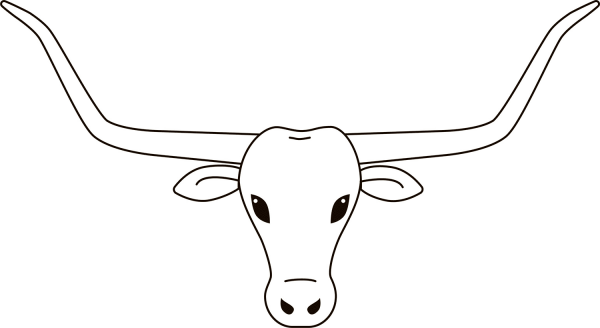 Longhorn coloring page image