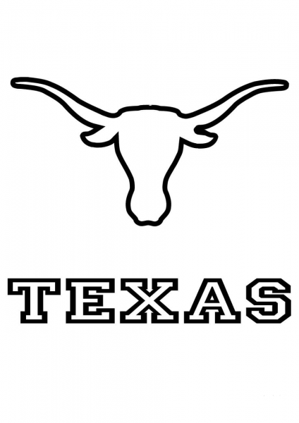 Longhorns Texas Team  coloring page image