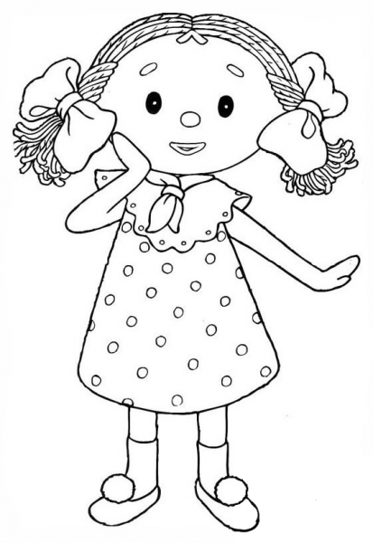 Looby Loo, a rag doll coloring page image