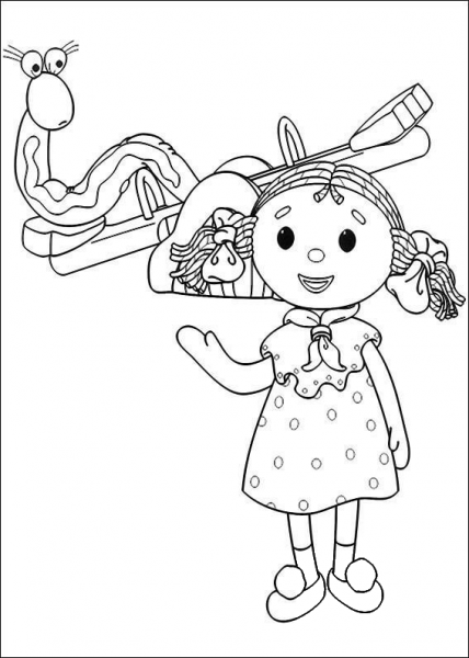 Looby Loo and the snake coloring page image