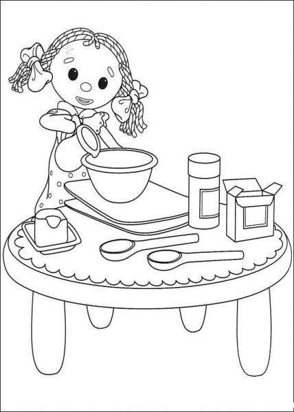 Looby Loo Is Playing With The Kitchen Set  coloring page image