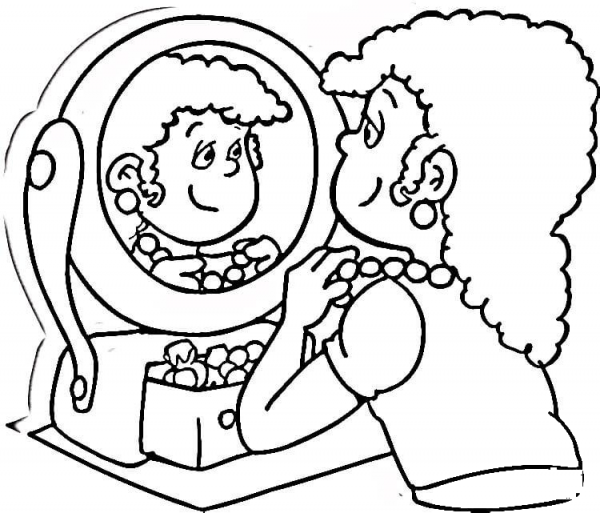 Looking in the Mirror  coloring page image