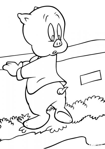 Looney Tunes Porky Pig coloring page image