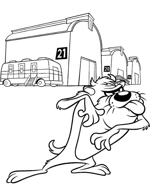 Looney Tunes Tasmanian Devil coloring page image