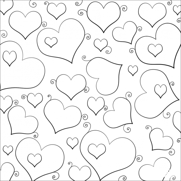 Lots of Hearts coloring page image