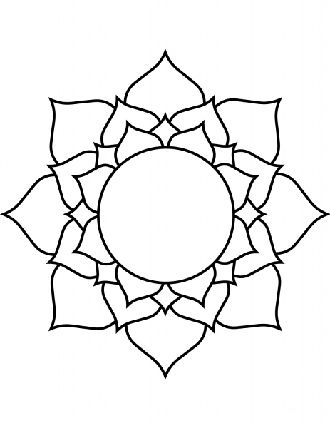 Lotus coloring page image