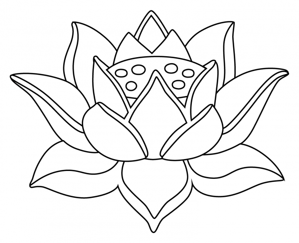 Lotus Emoji coloring page image