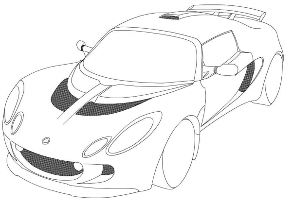 Lotus Exige coloring page image