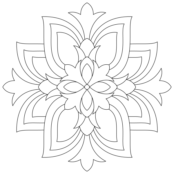 Lotus Mandala coloring page image
