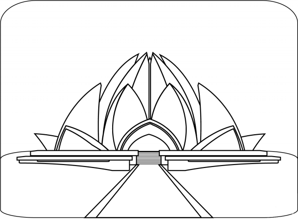 Lotus Temple in Delhi coloring page image