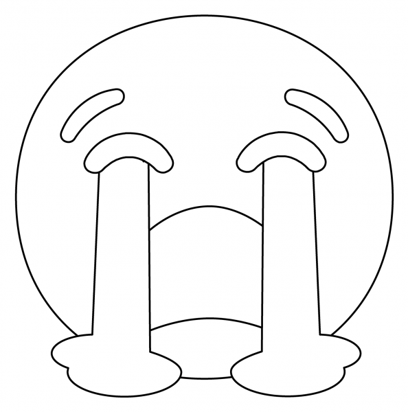 Loudly Crying Face Emoji coloring page image