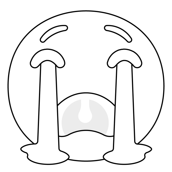 Loudly Crying Face Emoji coloring page image