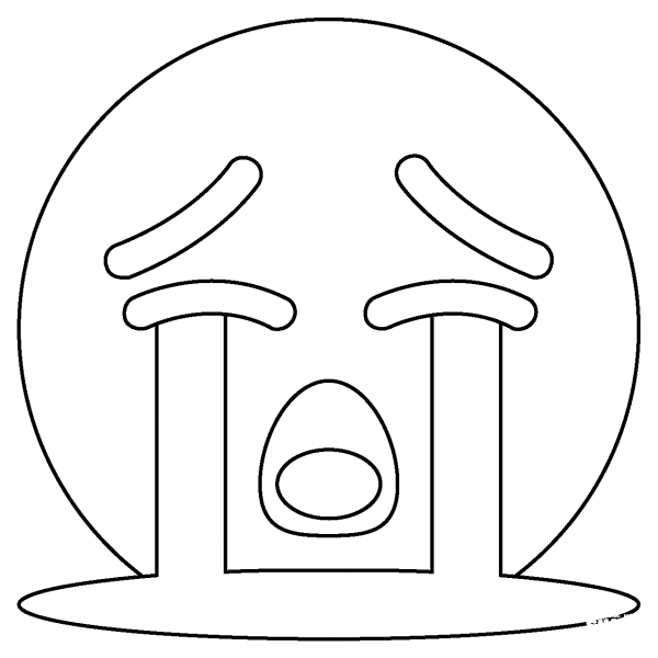 Loudly Crying Face Emoji coloring page image