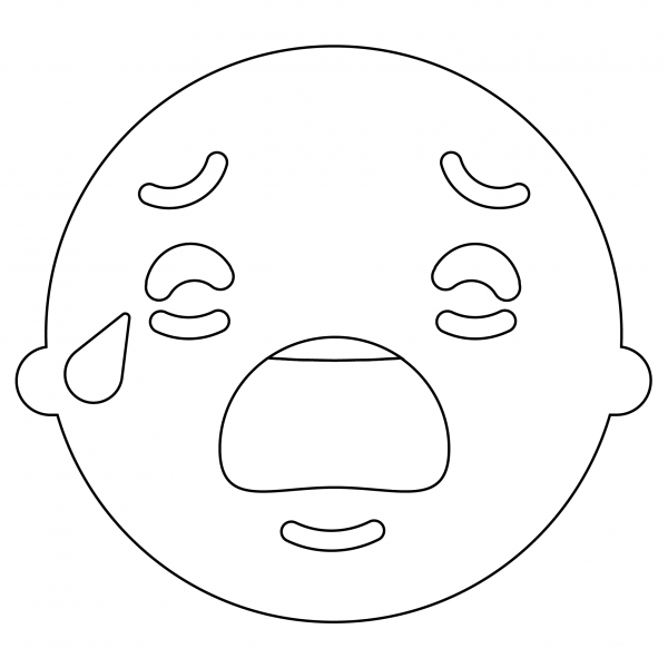 Loudly Crying Face Emoji coloring page image