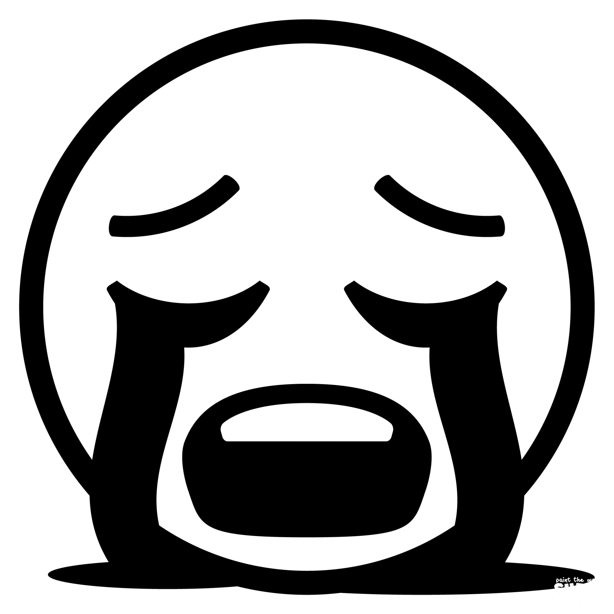 Loudly Crying Face Emoji coloring page - ColouringPages