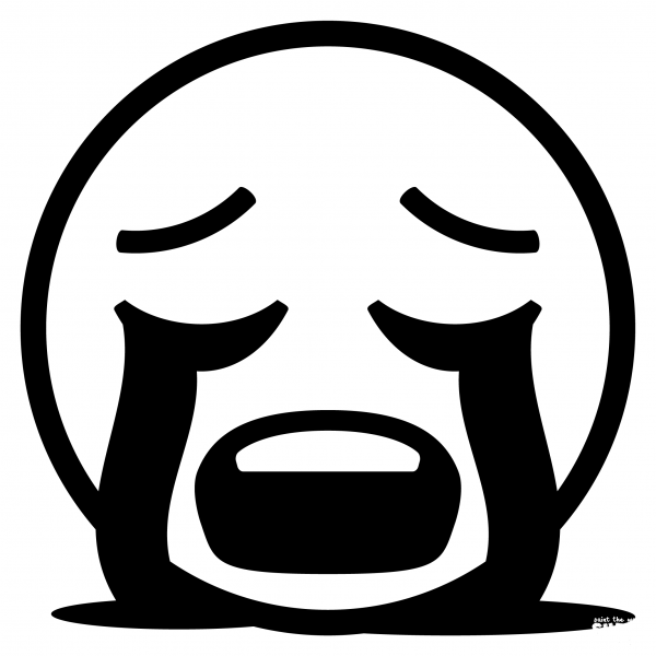 Loudly Crying Face Emoji coloring page image