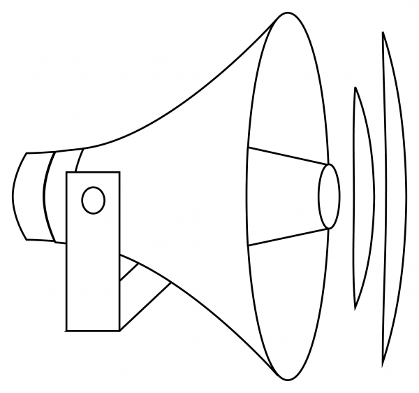 Loudspeaker coloring page image