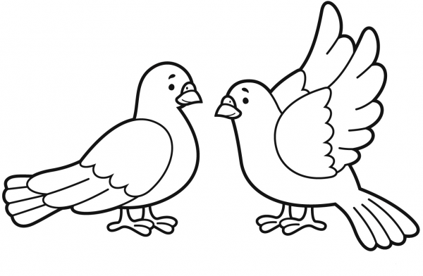 Love Birds coloring page image