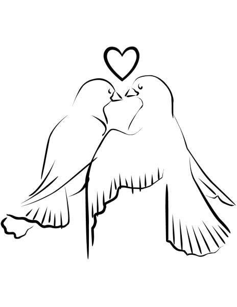 Love Birds coloring page image
