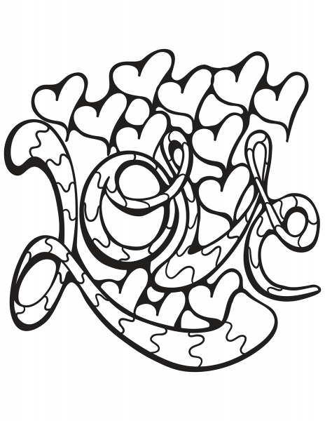 Love coloring page image