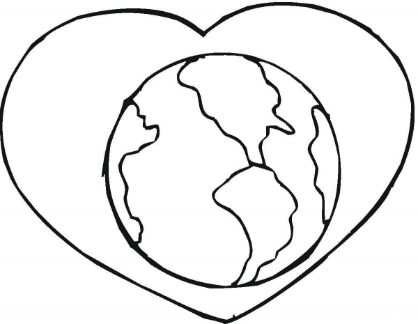 Love Earth  coloring page image