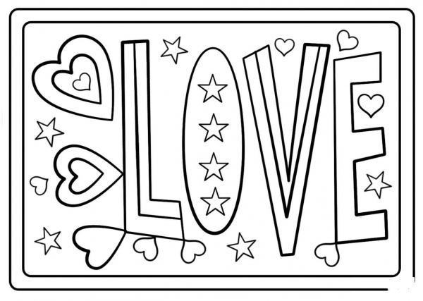 Love – Encouraging Note coloring page image